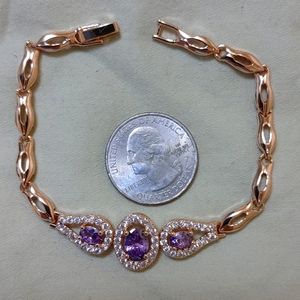 New purple & clear cz gold filled bracelet